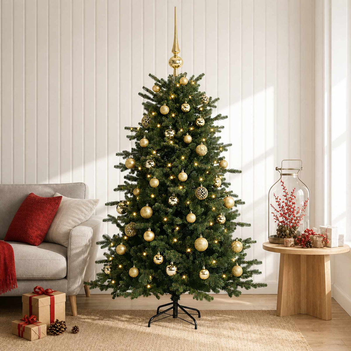 Artificial Christmas Tree with Bauble 150 cm 150 LEDs