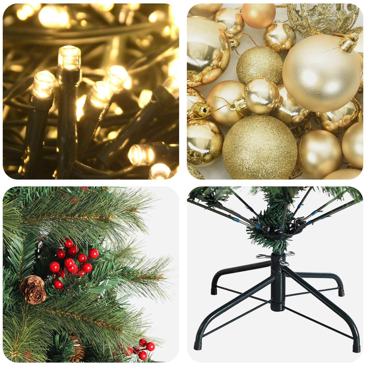 Artificial Christmas Tree with Bauble 150 cm 150 LEDs