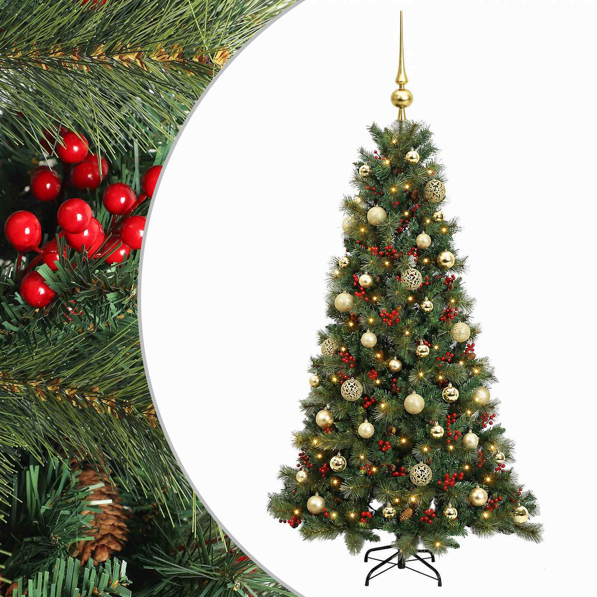 Artificial Christmas Tree with Bauble 150 cm 150 LEDs