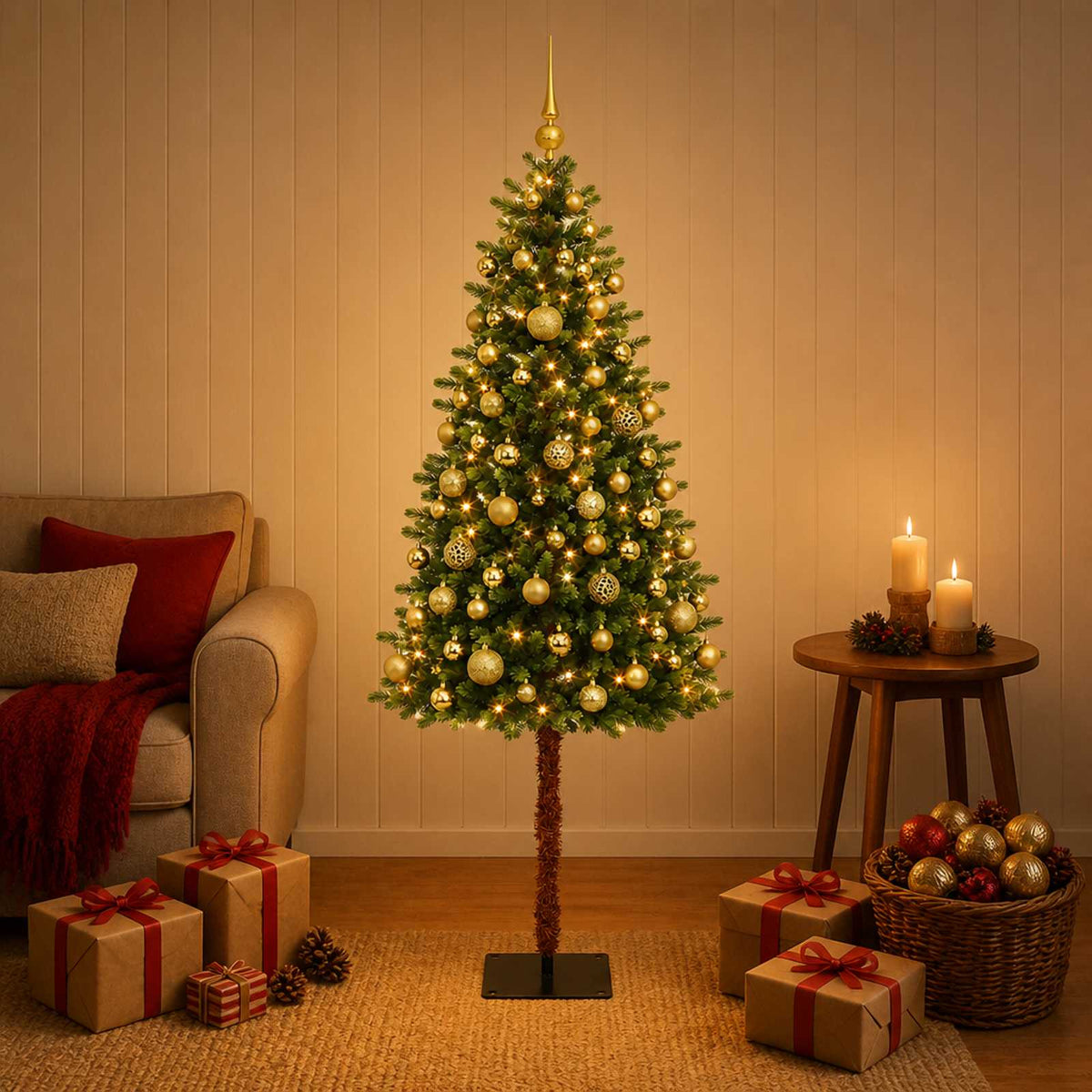Artificial Christmas Tree with Bauble 120 cm 150 LEDs