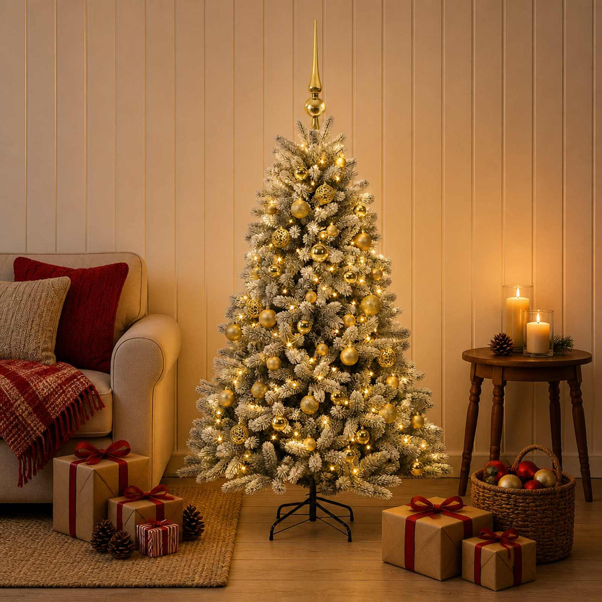 Artificial Christmas Tree with Bauble 150 cm 150 LEDs