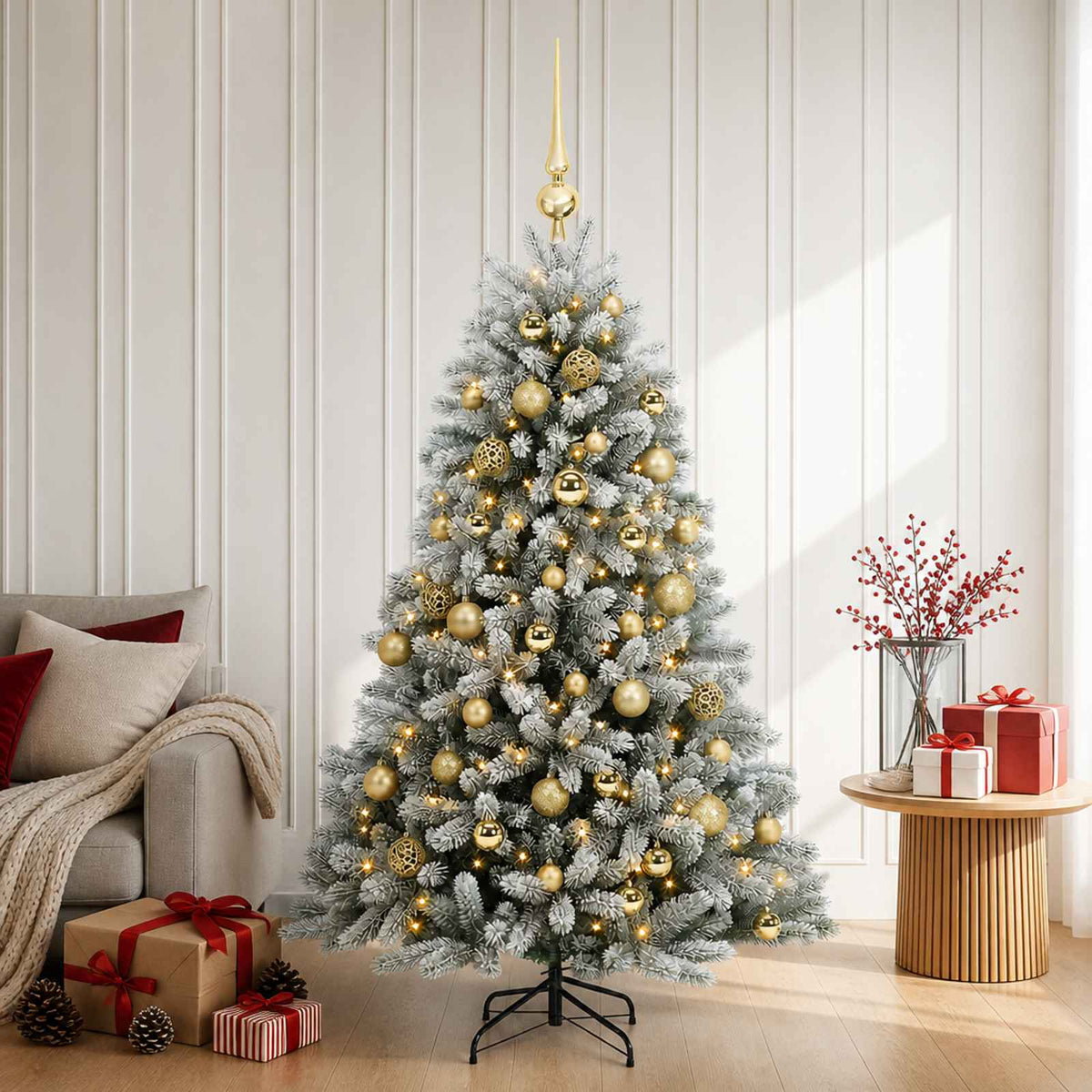 Artificial Christmas Tree with Bauble 150 cm 150 LEDs