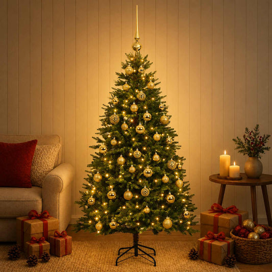 Artificial Christmas Tree with Bauble 150 cm 150 LEDs