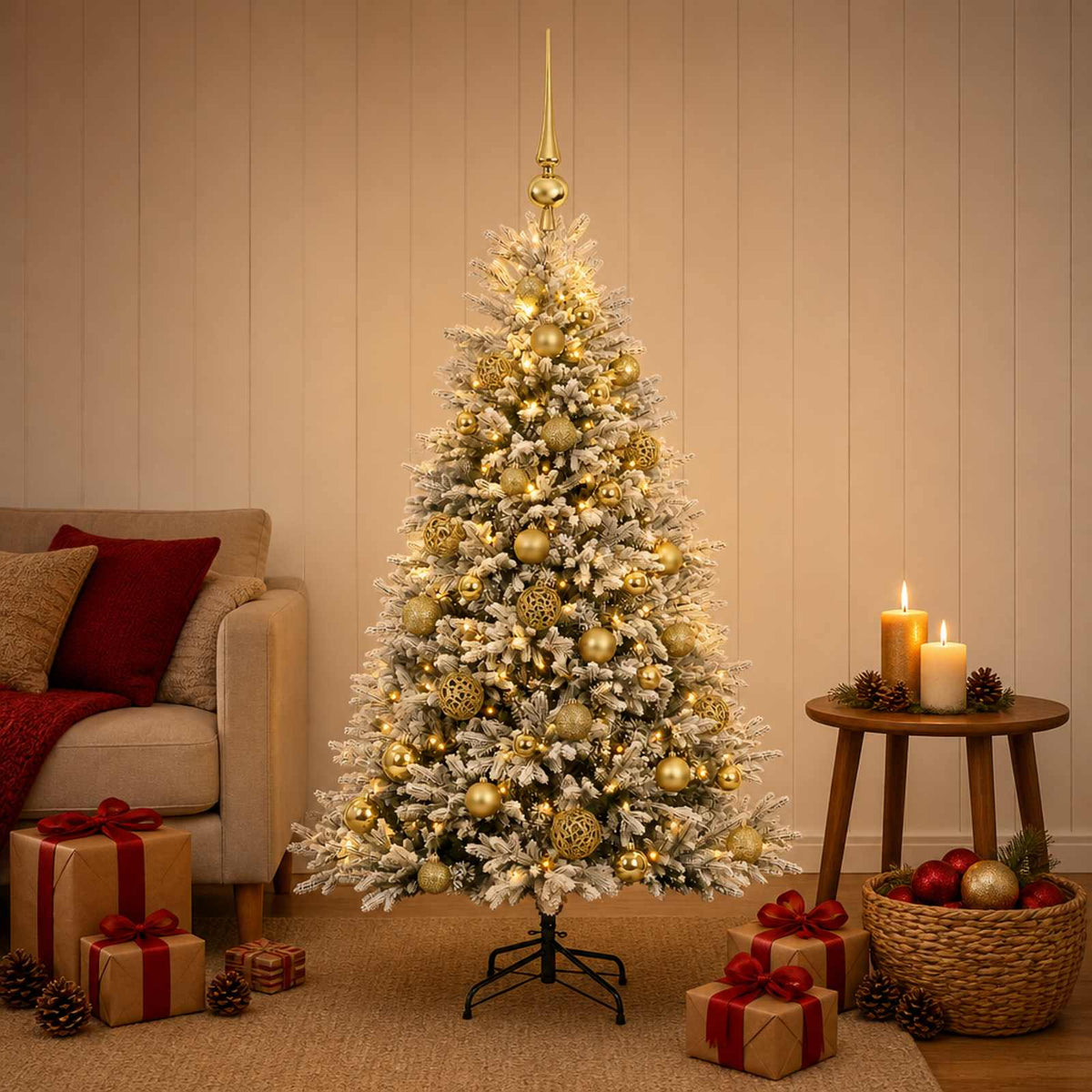 Artificial Christmas Tree with Bauble 150 cm 150 LEDs