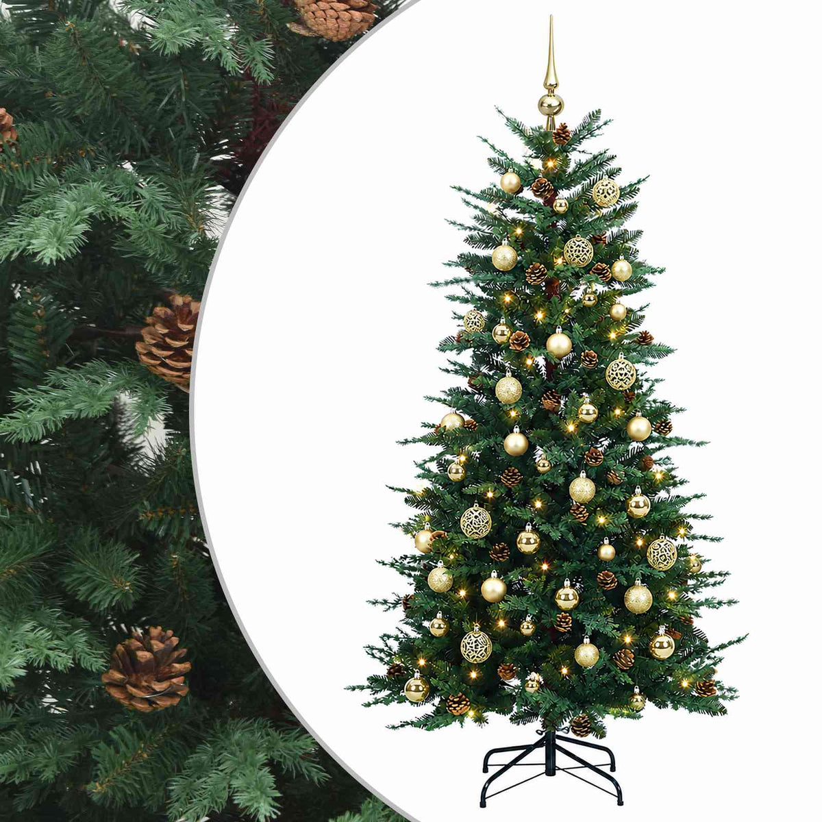 Artificial Hinged Christmas Tree 120 cm 150 LEDs Warm White