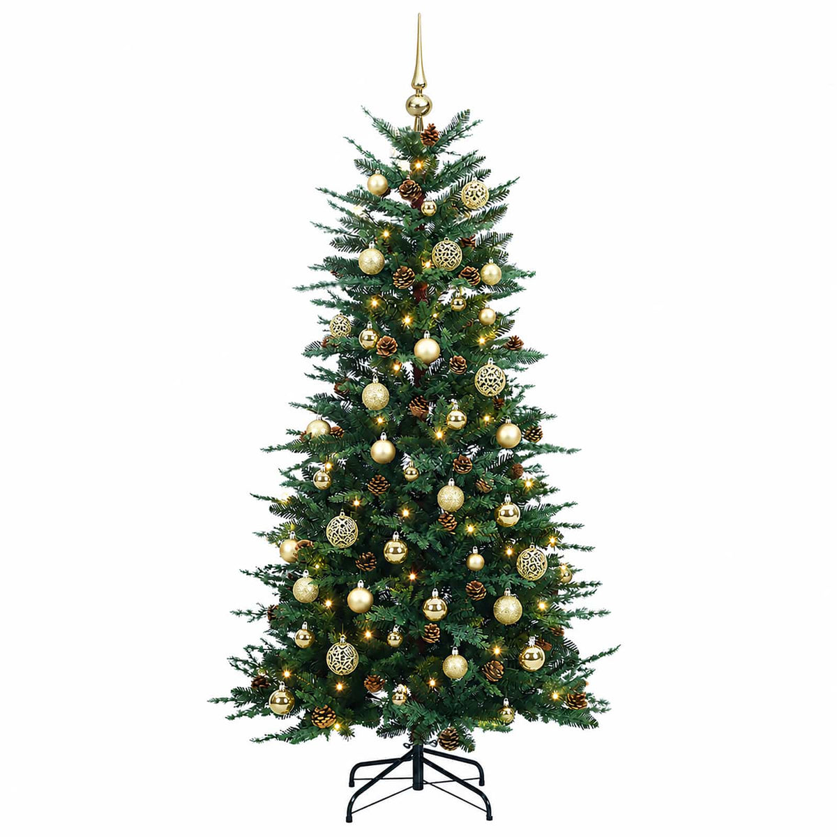 Artificial Hinged Christmas Tree 120 cm 150 LEDs Warm White