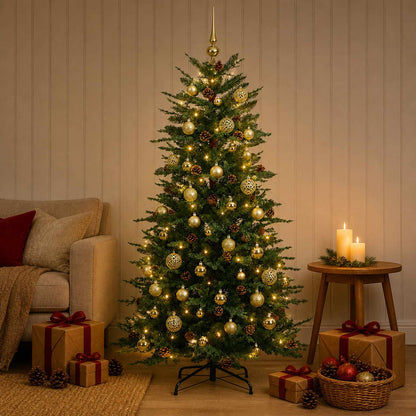 Artificial Hinged Christmas Tree 120 cm 150 LEDs Warm White