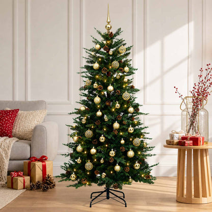 Artificial Hinged Christmas Tree 120 cm 150 LEDs Warm White