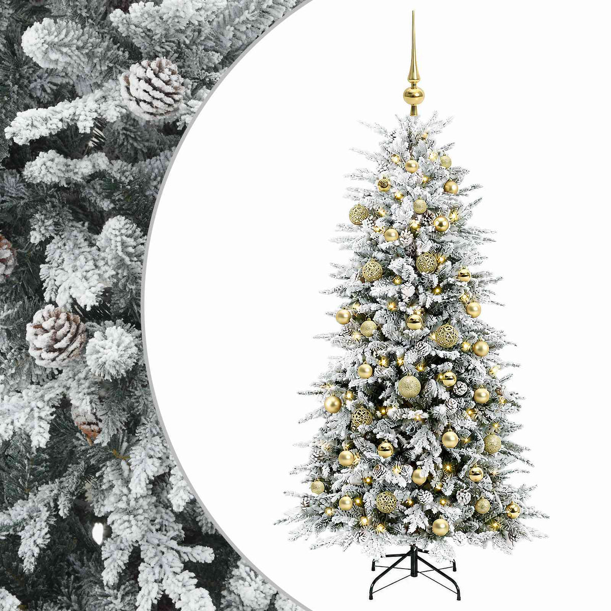 Artificial Hinged Christmas Tree 120 cm 150 LEDs Warm White