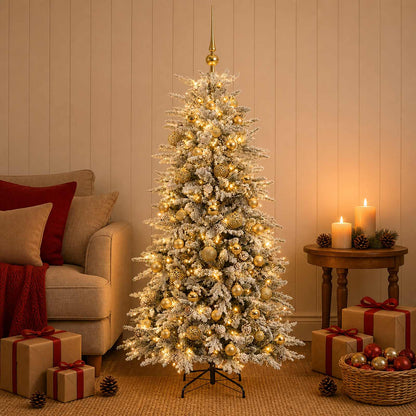Artificial Hinged Christmas Tree 150 cm 150 LEDs Warm White