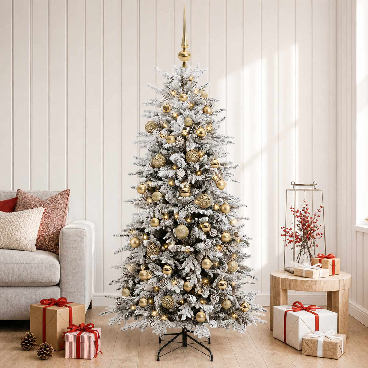 Artificial Hinged Christmas Tree 150 cm 150 LEDs Warm White