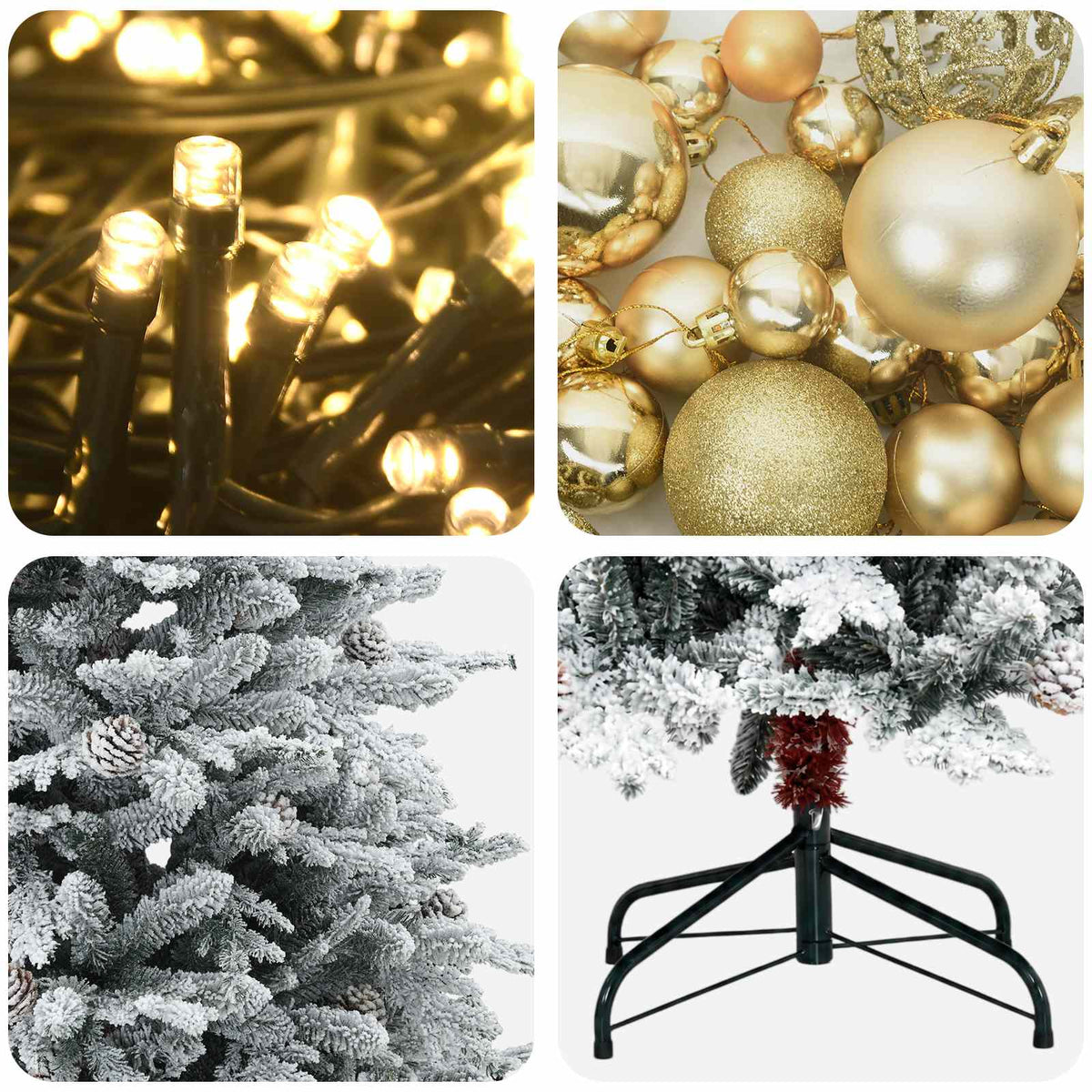 Artificial Hinged Christmas Tree 150 cm 150 LEDs Warm White