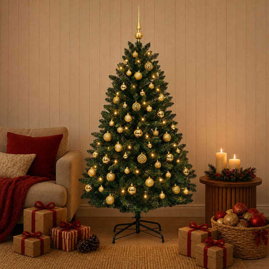 Artificial Christmas Tree Dark Green with Bauble 180 cm