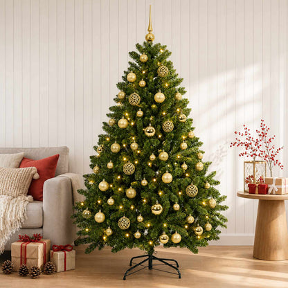 Artificial Christmas Tree Light Green with Baubles 180 cm