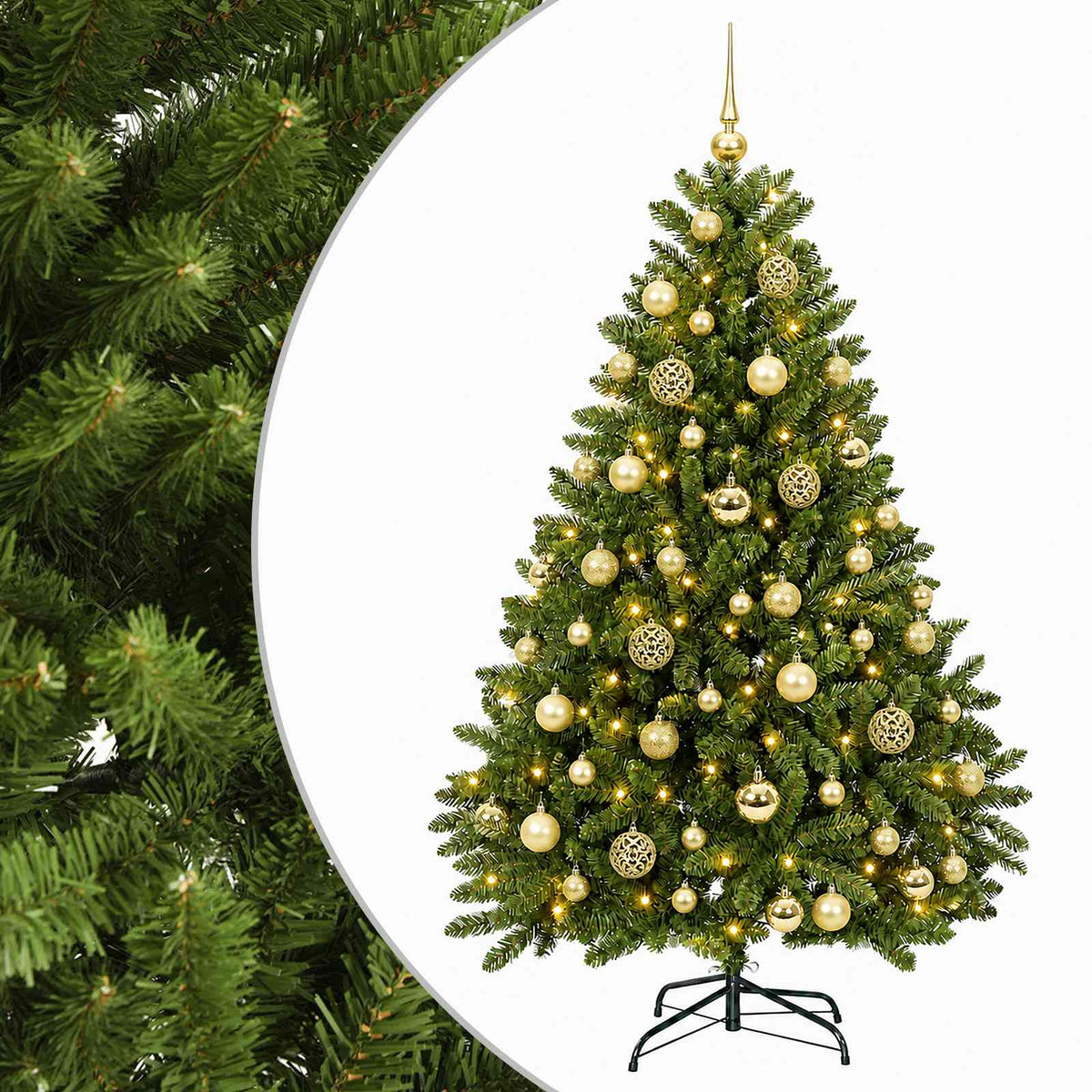 Artificial Christmas Tree Light Green with Bauble 120 cm