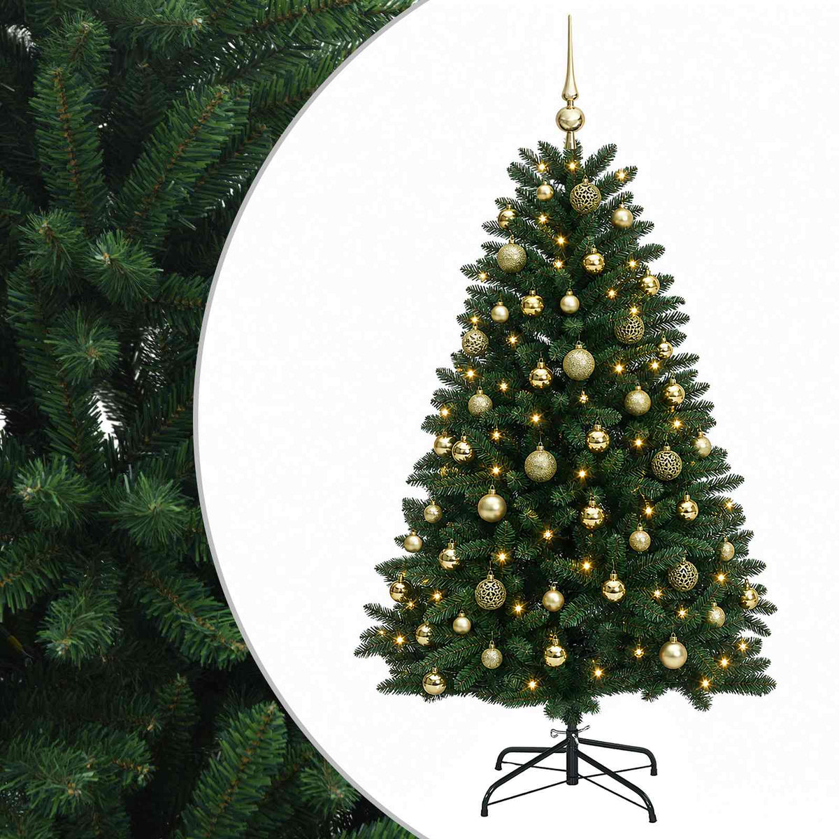 Artificial Christmas Tree Mid-green with Ornament 150 cm