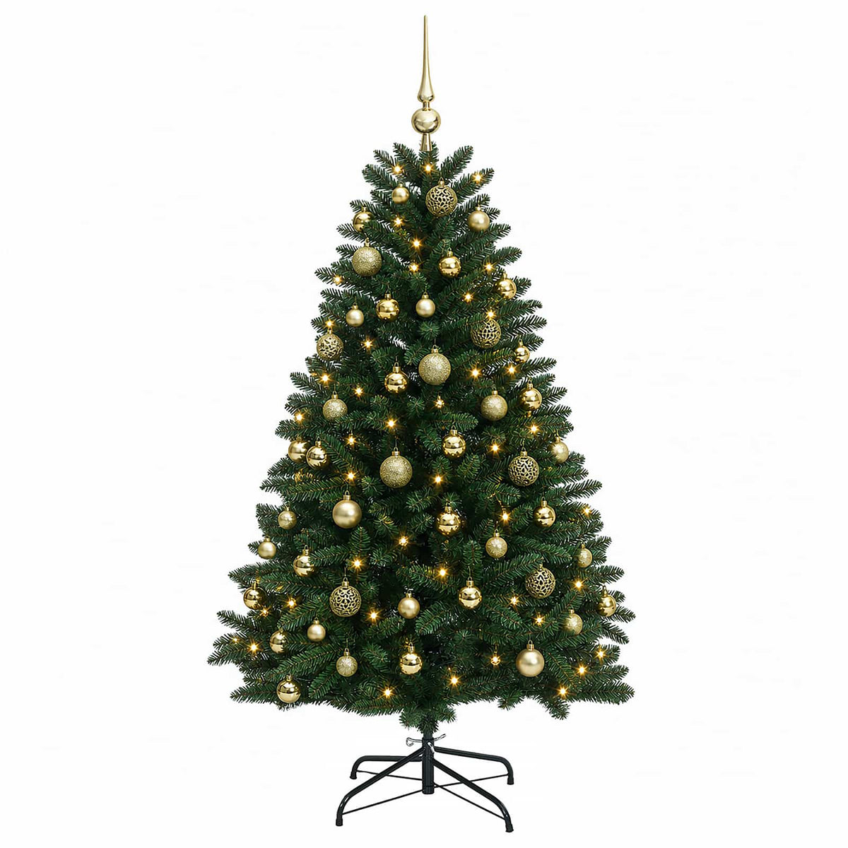 Artificial Christmas Tree Mid-green with Ornament 150 cm