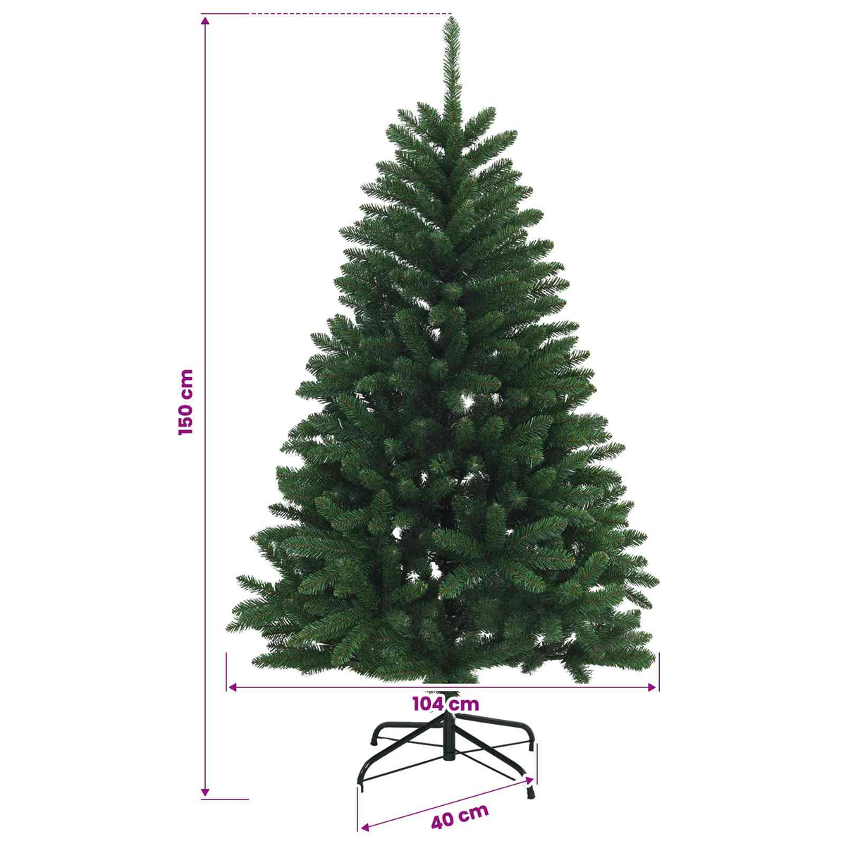 Artificial Christmas Tree Mid-green with Ornament 150 cm