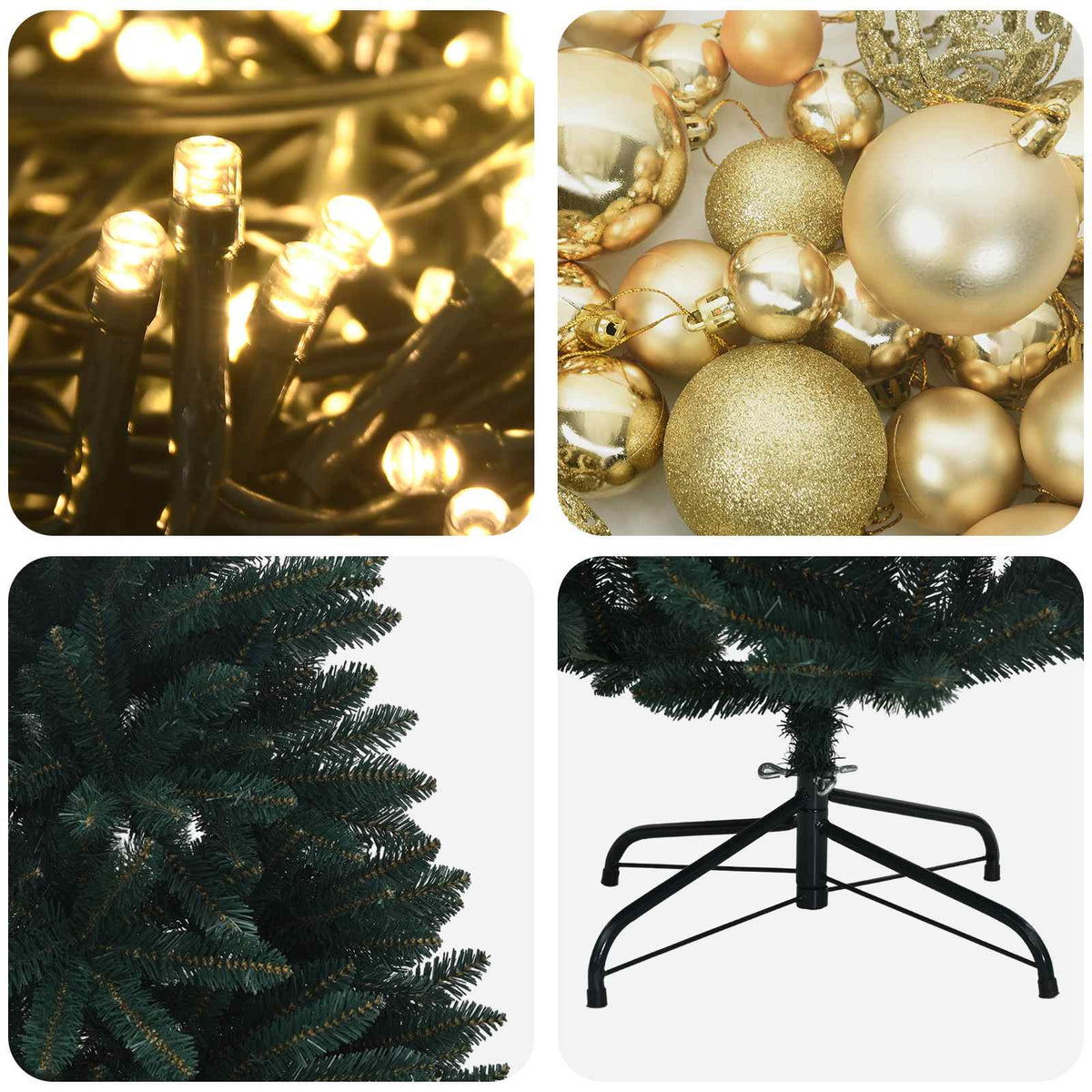 Dark Green Artificial Christmas Tree with Bauble 150 cm