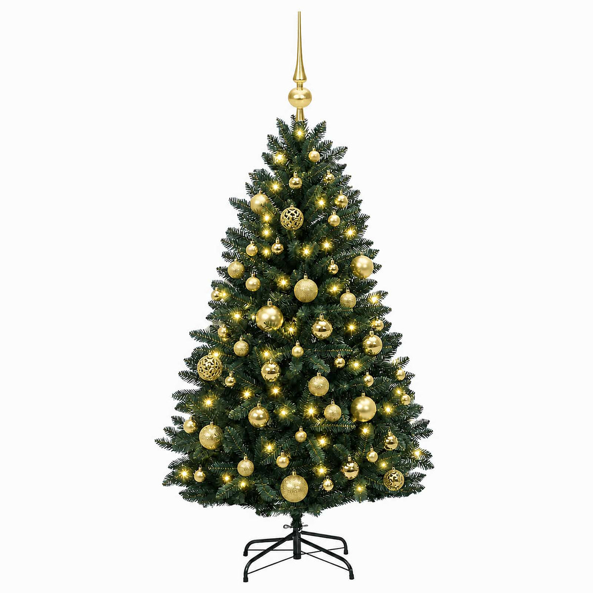 Dark Green Artificial Christmas Tree with Bauble 150 cm