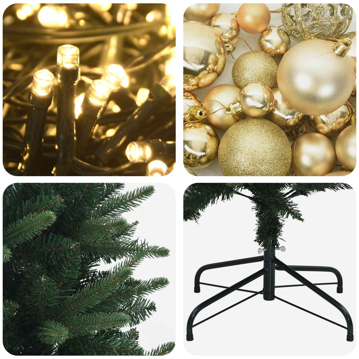 Artificial Christmas Tree with Bauble 120 cm 150 LEDs