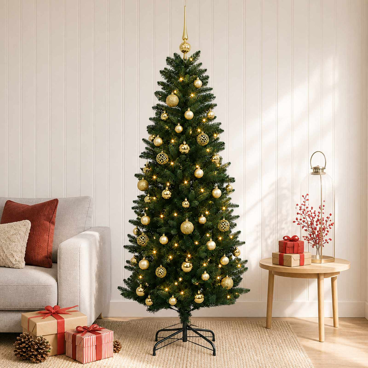 Artificial Christmas Tree with Bauble 150 cm 150 LEDs