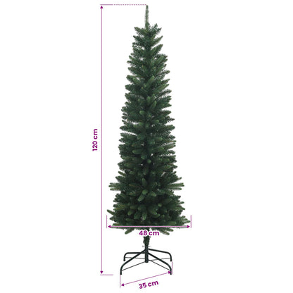 Artificial Slim Christmas Tree with Bauble 120 cm 150 LEDs