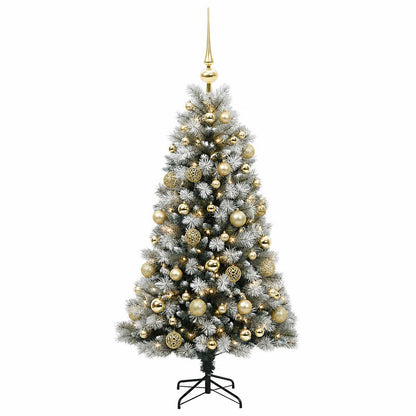 Artificial Hinged Christmas Tree with Baubles 150 cm 150 LEDs