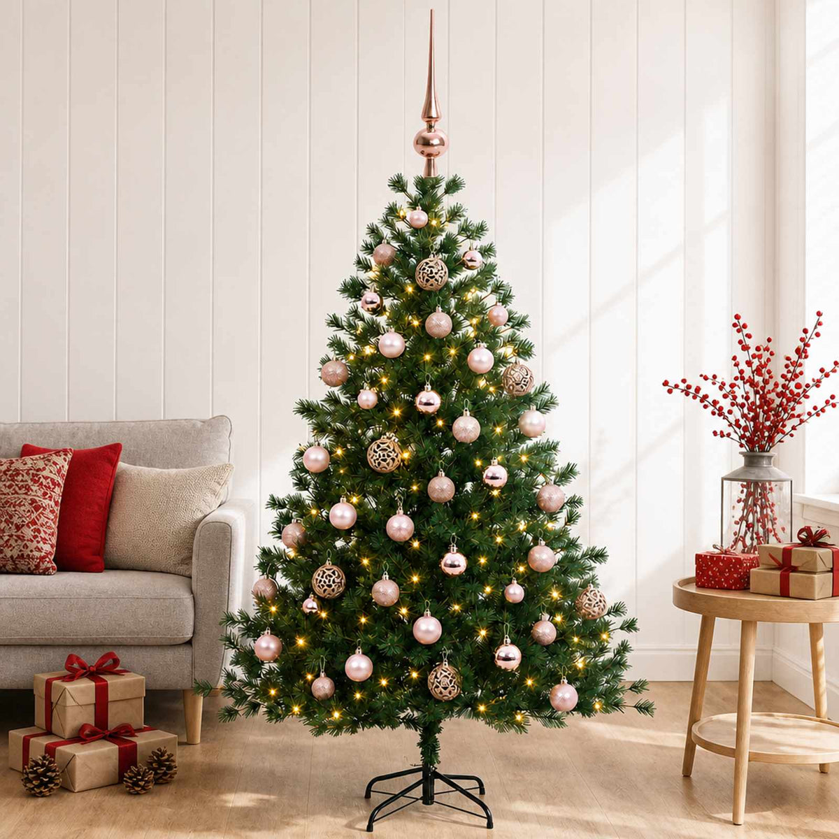 Artificial Christmas Tree with Bauble 150 cm 150 LEDs