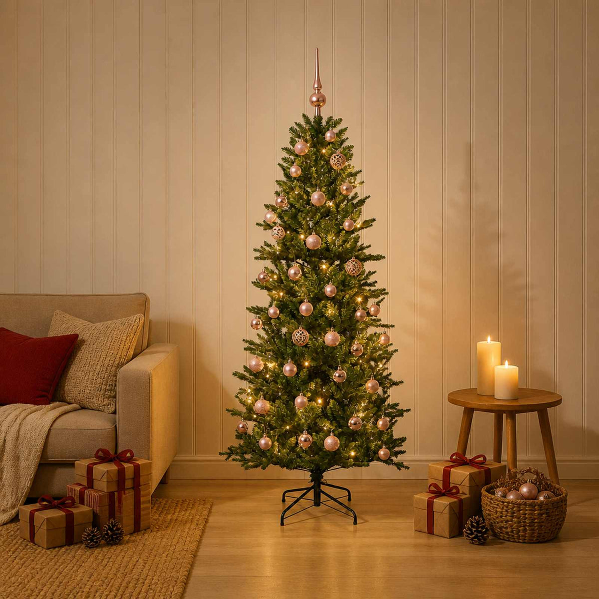 Artificial Christmas Tree with Bauble 150 cm 150 LEDs