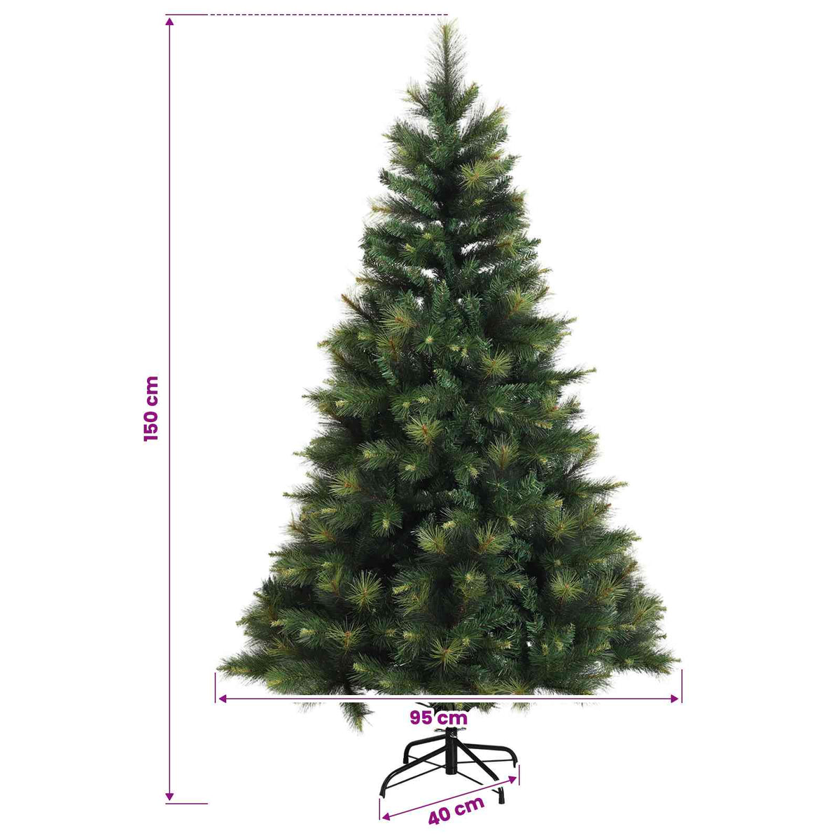 Artificial Christmas Tree with Bauble 150 cm 150 LEDs