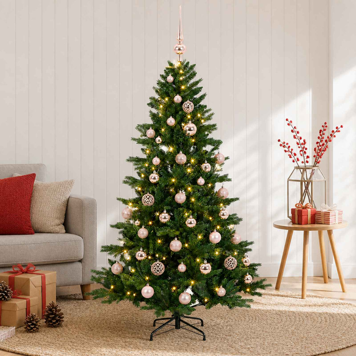 Artificial Christmas Tree with Bauble 150 cm 150 LEDs