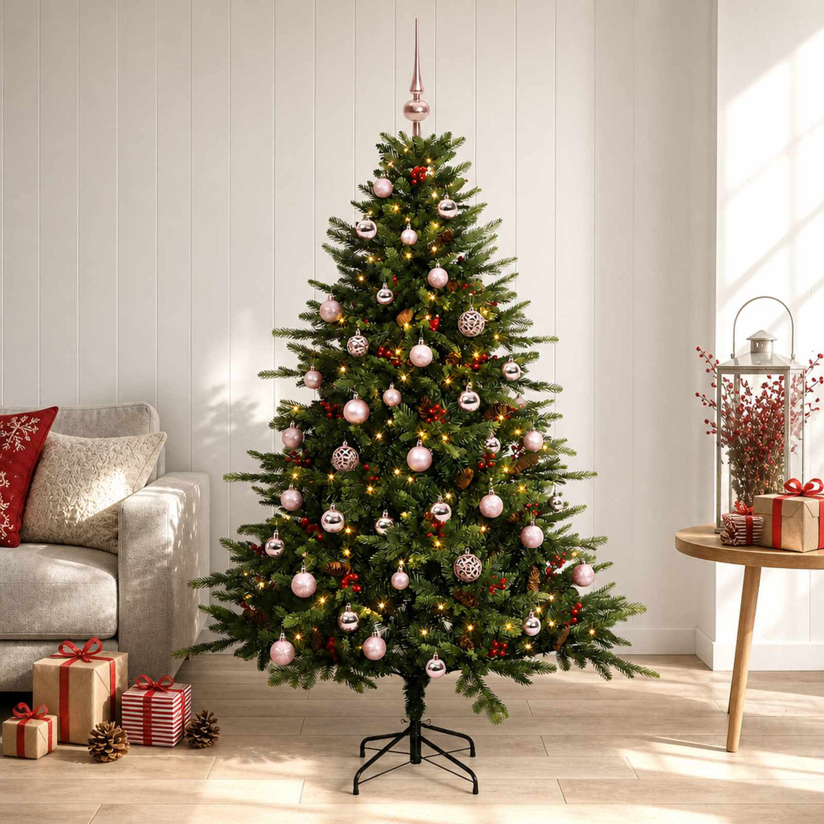 Artificial Christmas Tree with Bauble 150 cm 150 LEDs