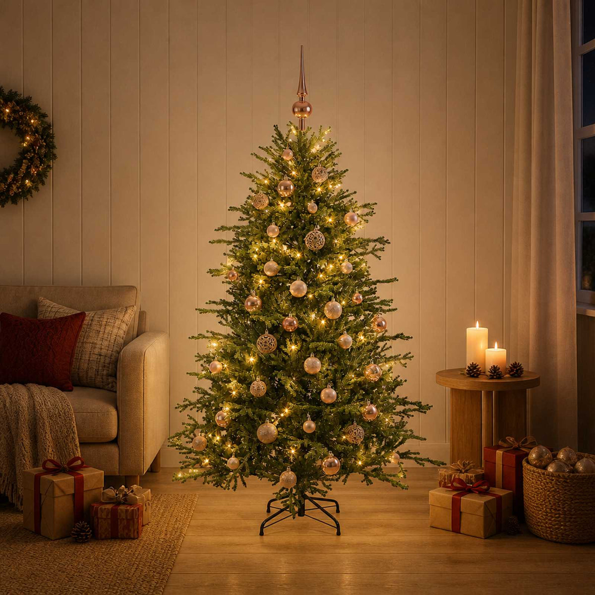 Artificial Christmas Tree with Bauble 120 cm 150 LEDs