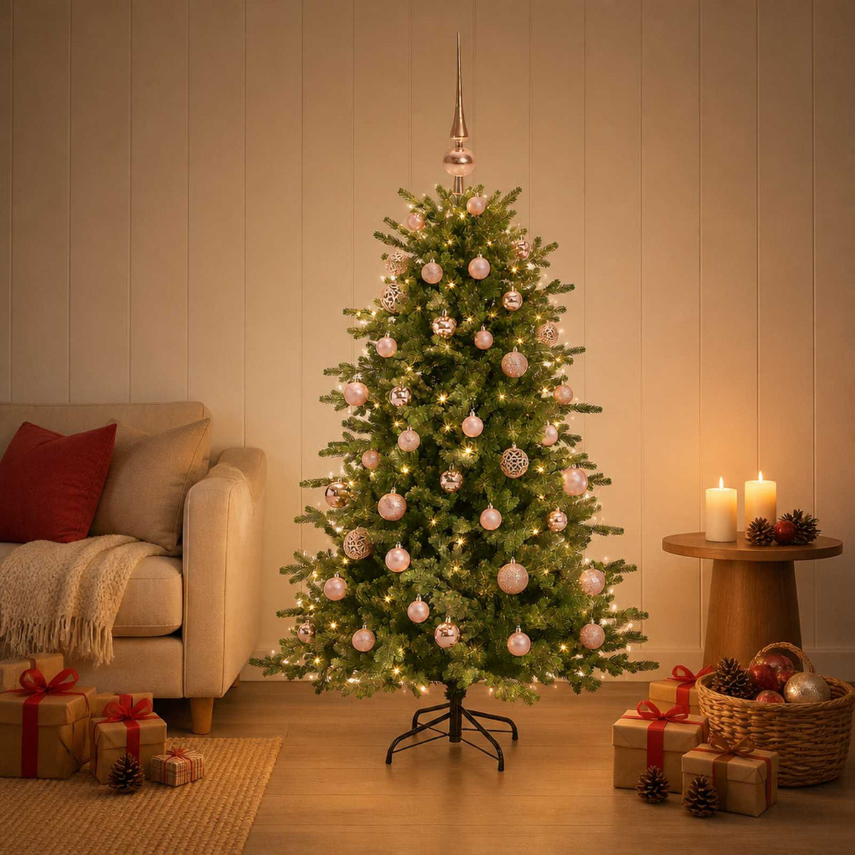 Artificial Christmas Tree with Bauble 150 cm 150 LEDs