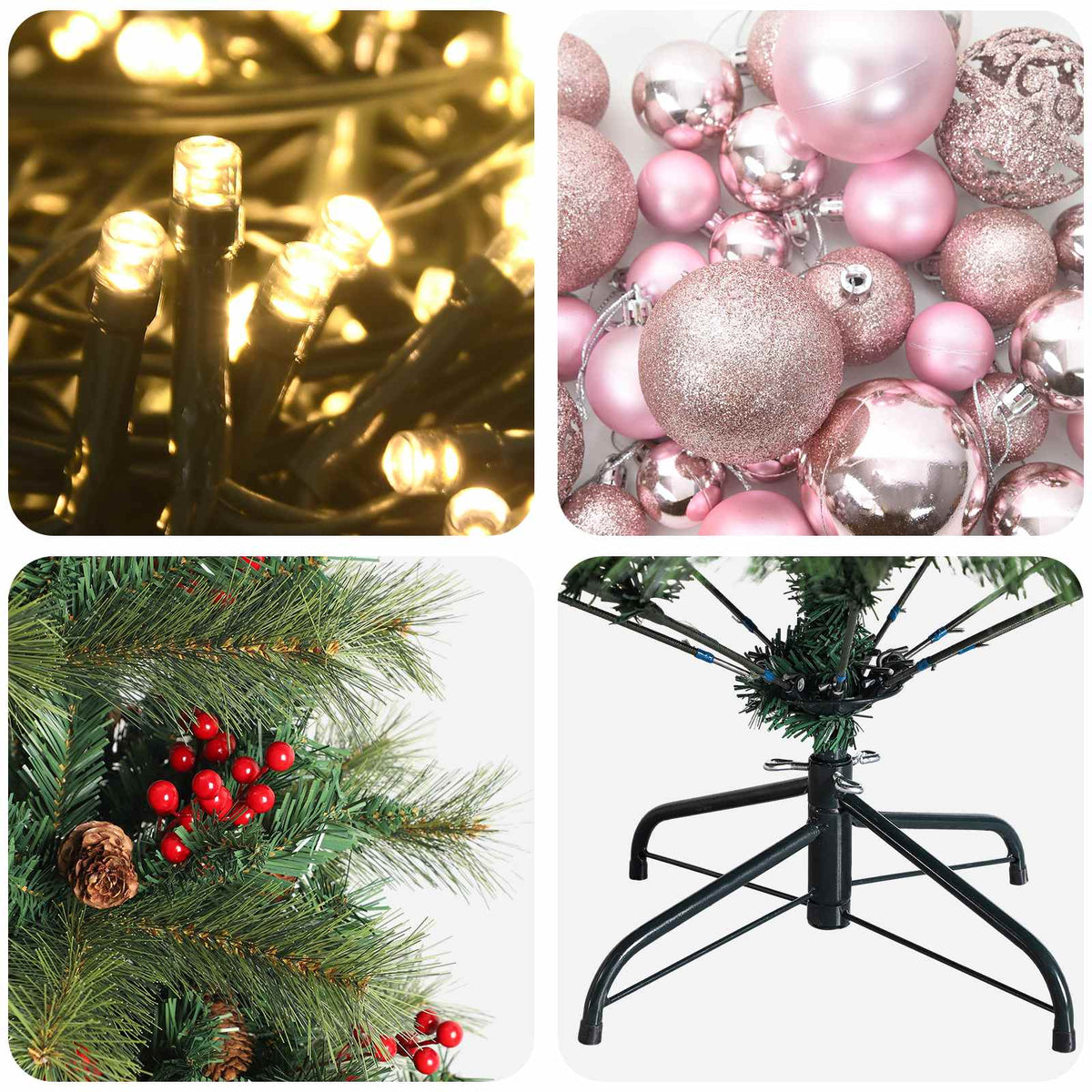 Artificial Christmas Tree with Bauble 150 cm 150 LEDs