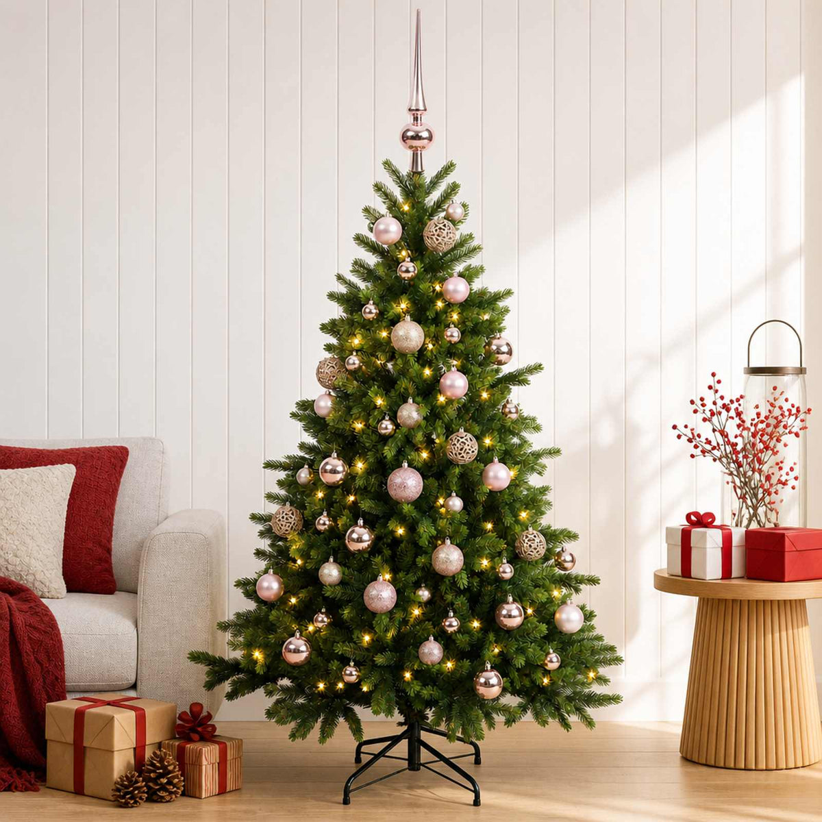 Artificial Christmas Tree with Bauble 150 cm 150 LEDs