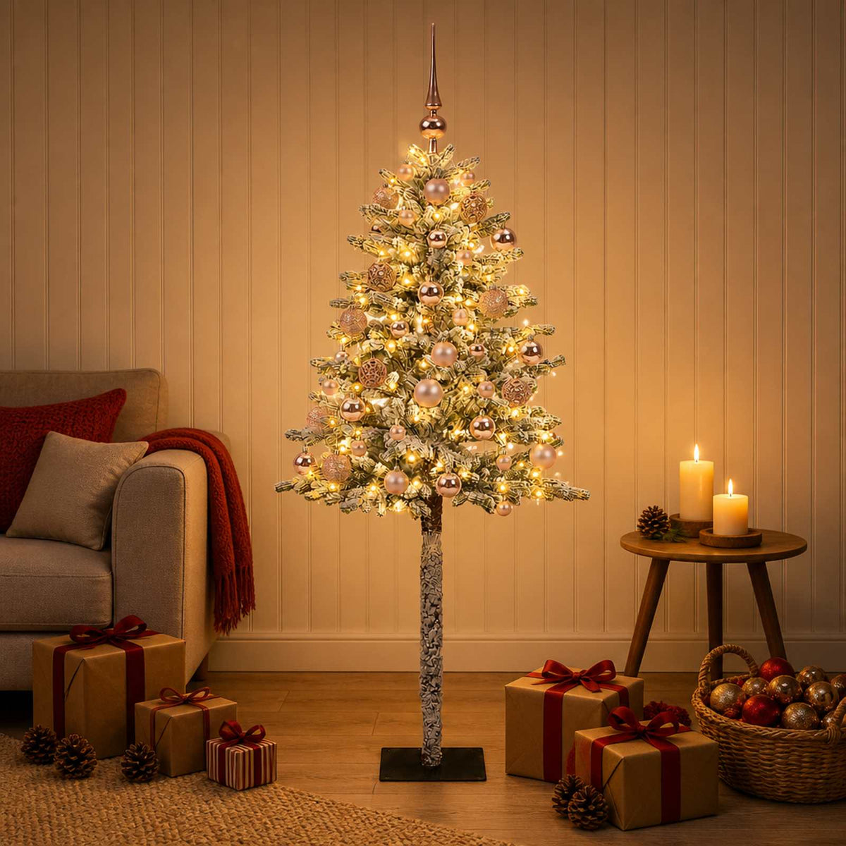 Artificial Christmas Tree with Bauble 120 cm 150 LEDs