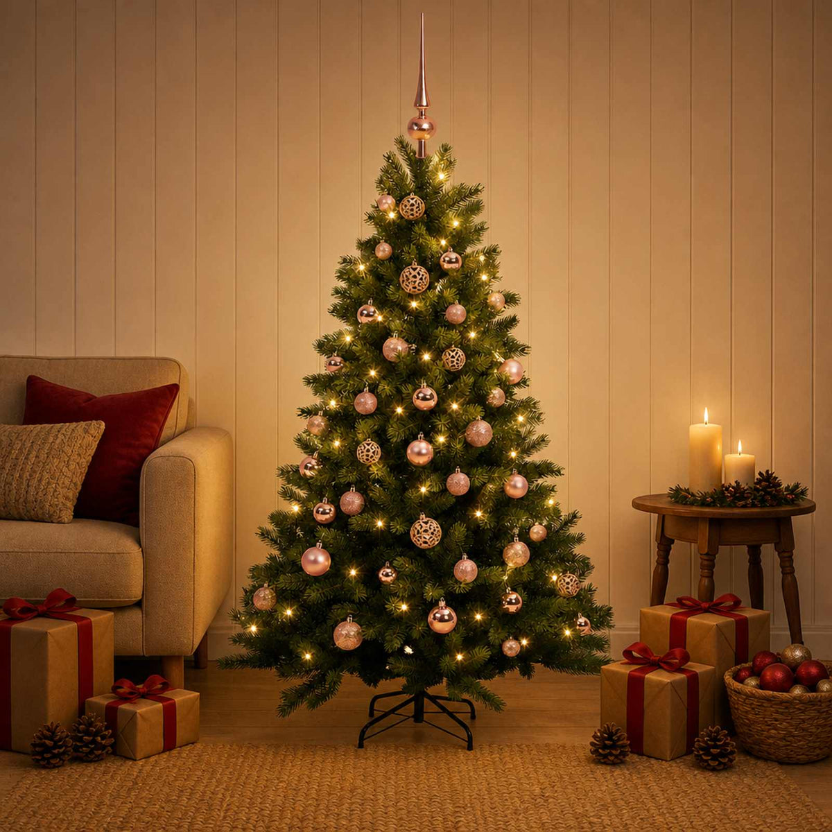 Artificial Christmas Tree with Bauble 120 cm 150 LEDs