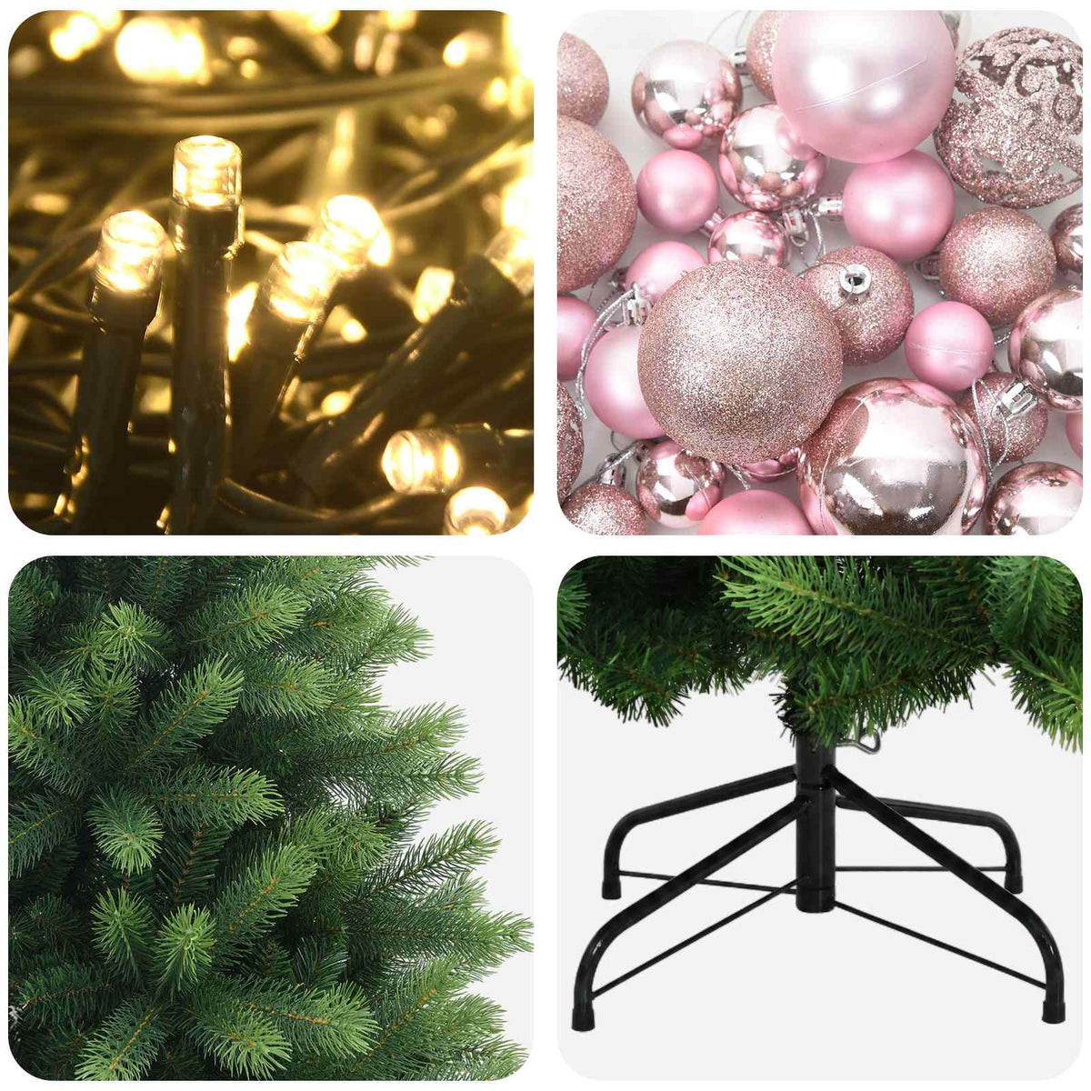 Artificial Christmas Tree with Bauble 150 cm 150 LEDs