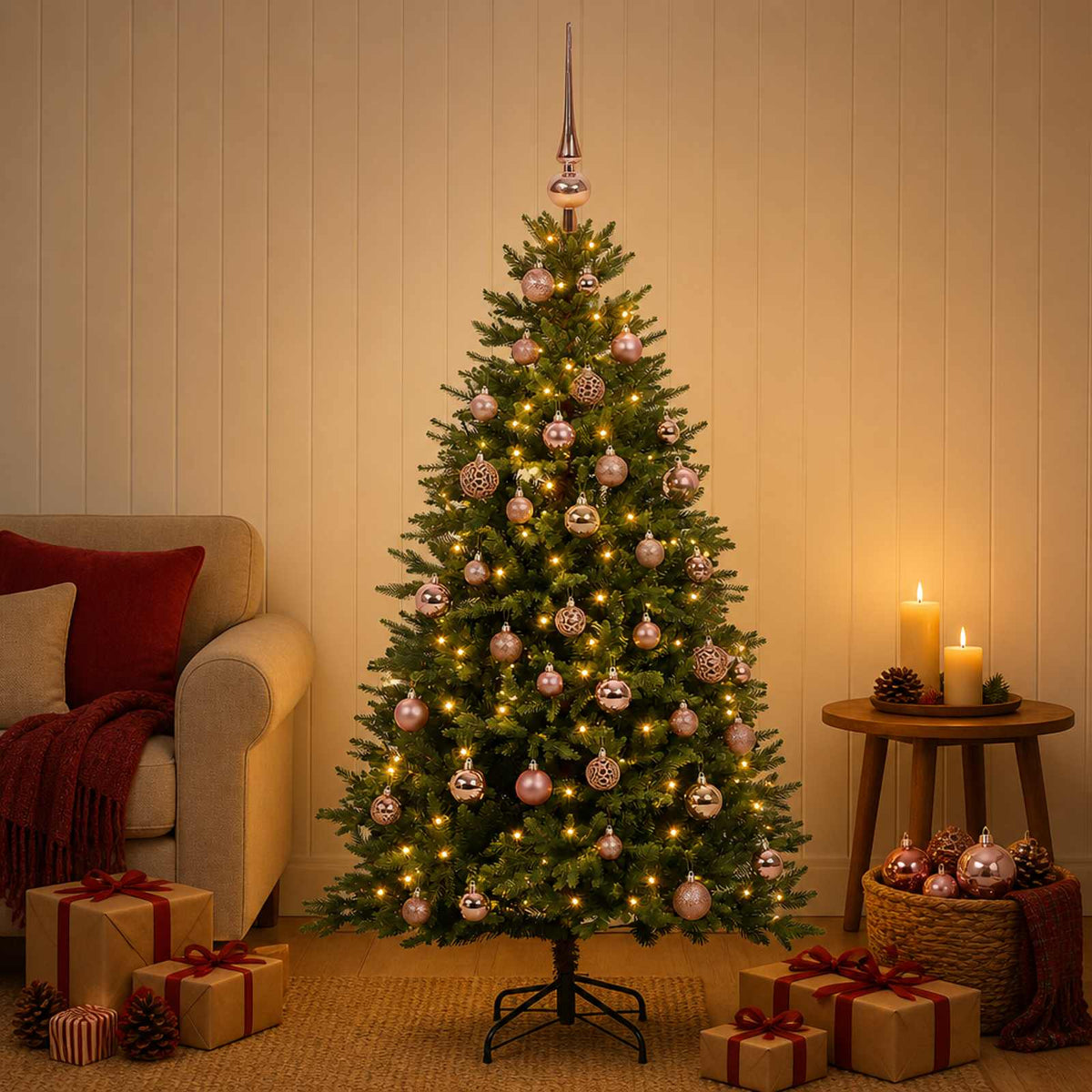 Artificial Christmas Tree with Bauble 120 cm 150 LEDs