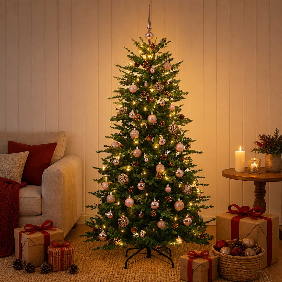 Artificial Hinged Christmas Tree 150 cm 150 LEDs Warm White