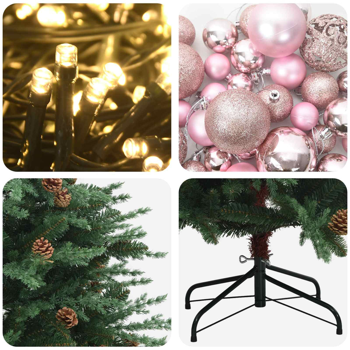 Artificial Hinged Christmas Tree 150 cm 150 LEDs Warm White