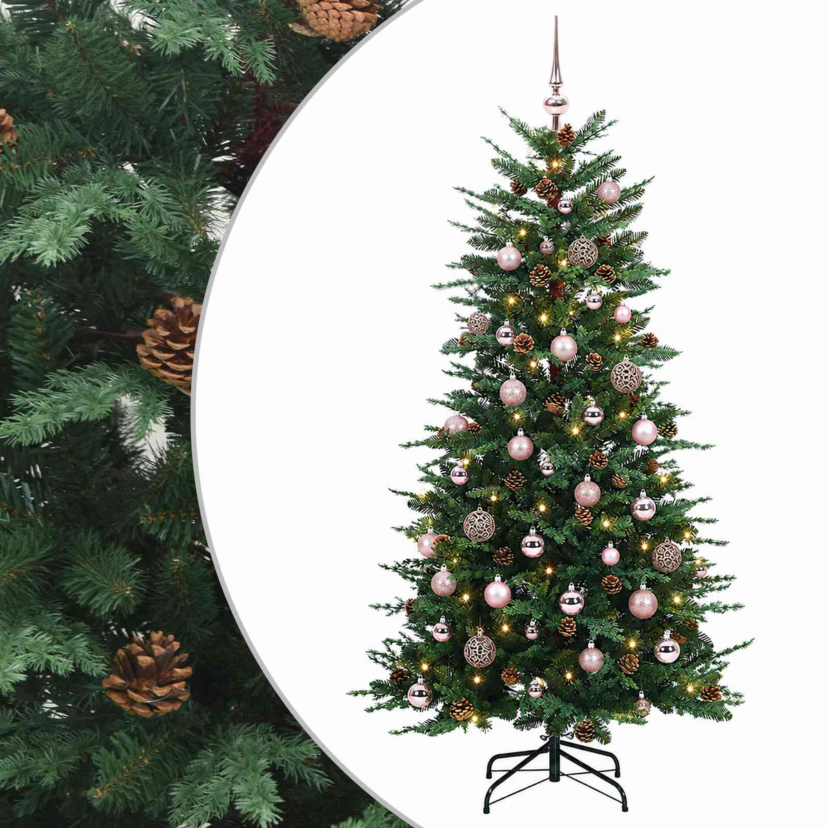Artificial Hinged Christmas Tree 150 cm 150 LEDs Warm White