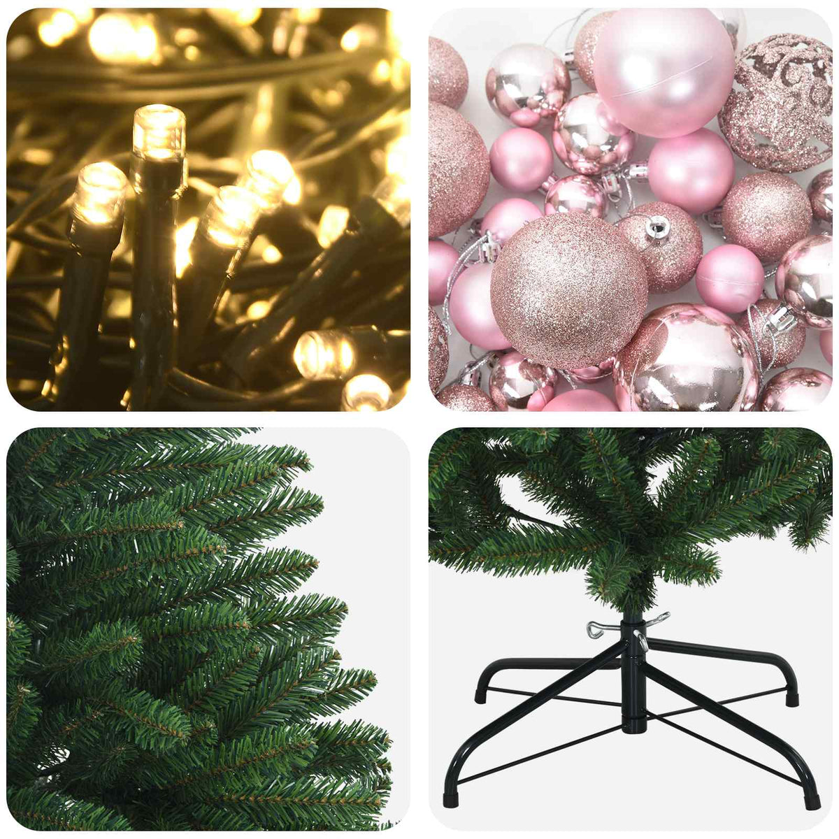 Artificial Christmas Tree Mid-green with Bauble 150 cm 150 LEDs