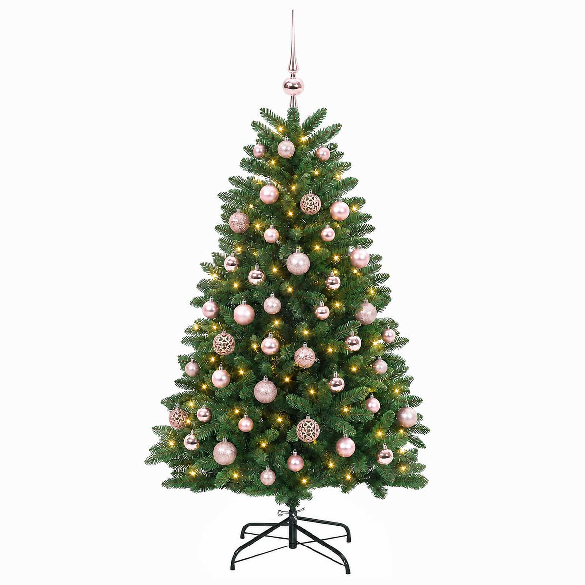 Artificial Christmas Tree Mid-green with Bauble 150 cm 150 LEDs