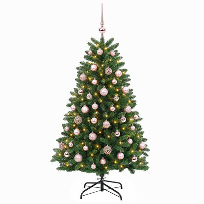 Artificial Christmas Tree Mid-green with Bauble 150 cm 150 LEDs