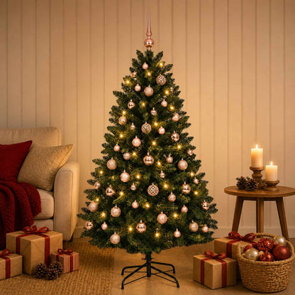 Artificial Christmas Tree Dark Green with Bauble 180 cm
