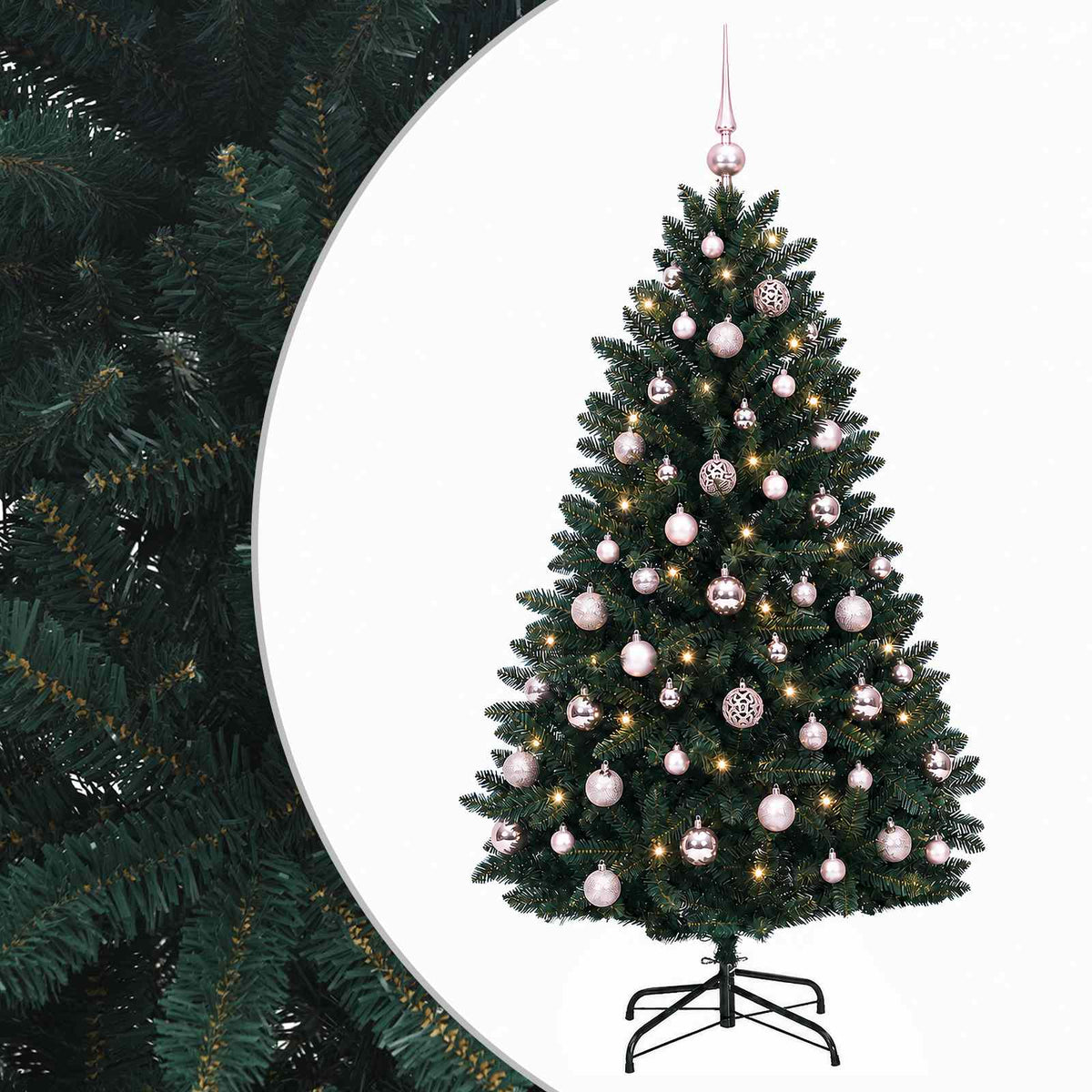 Artificial Christmas Tree Dark Green with Baubles 120 cm