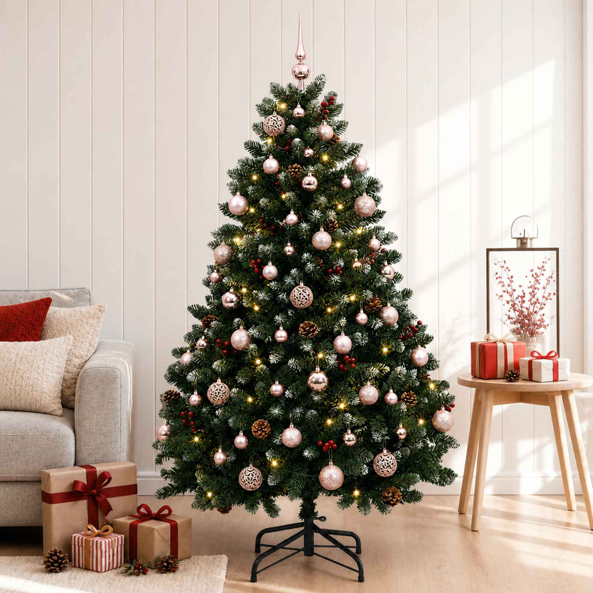 Artificial Christmas Tree Green with Bauble 180 cm 300 LEDs